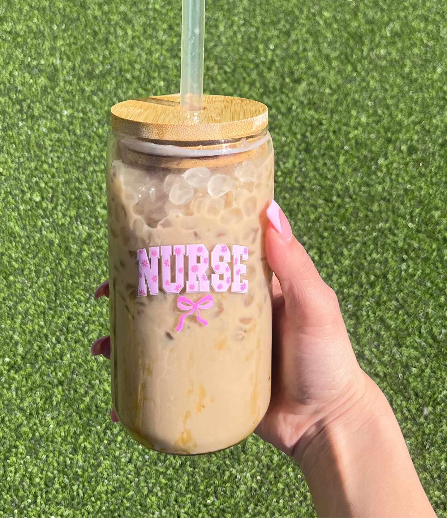 coquette nurse glass cup
