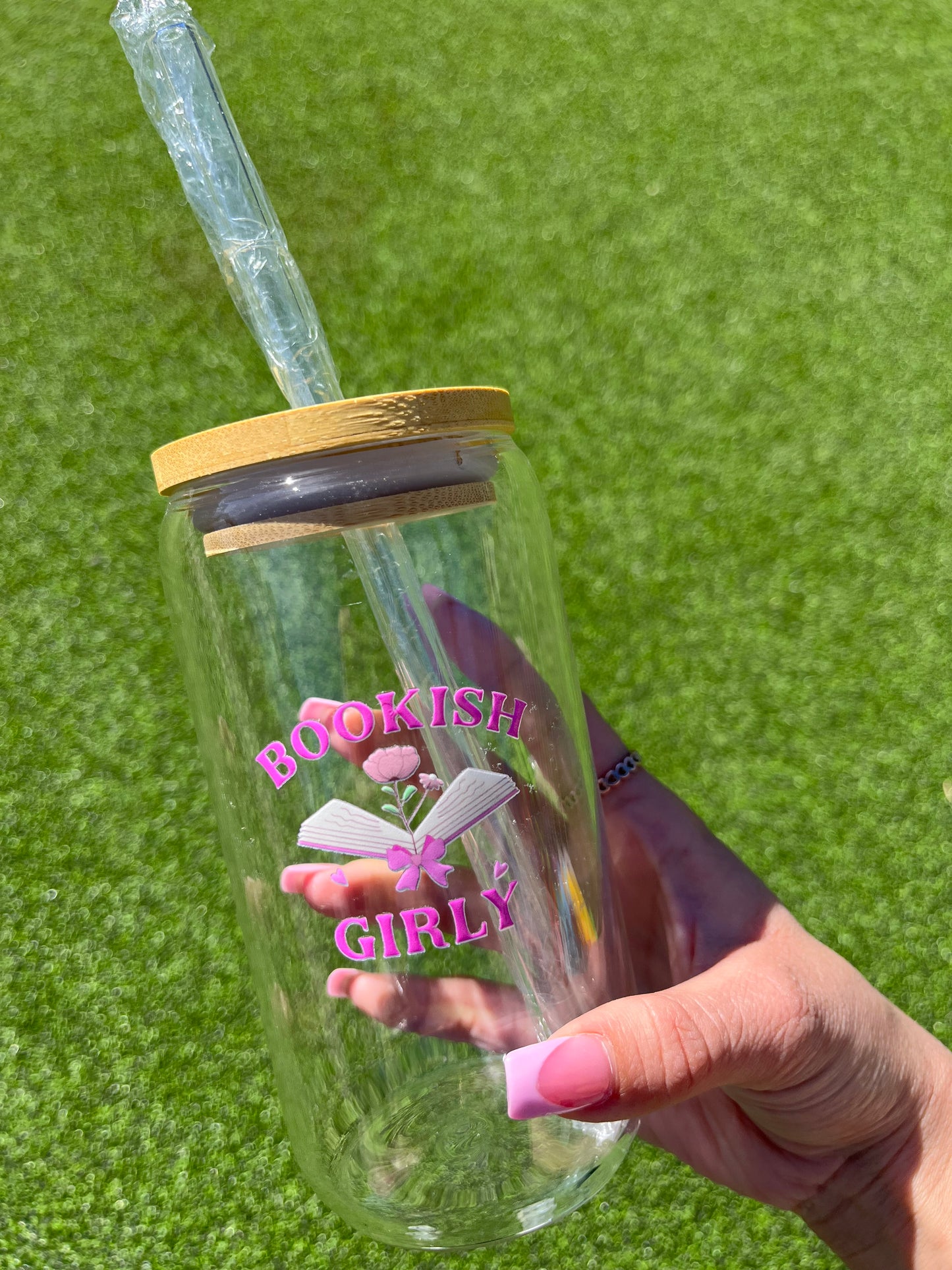 book worm glass cup